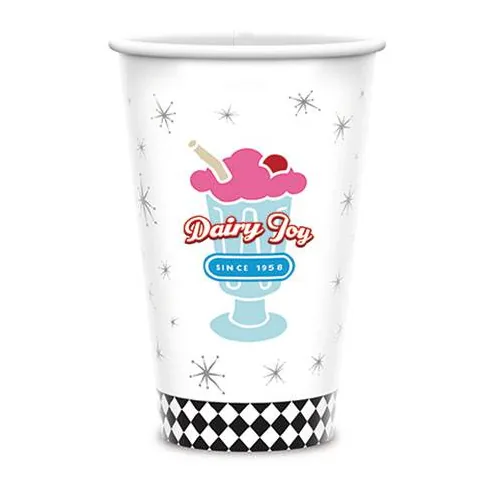 Custom printed 16 oz paper cup for a dairy bar