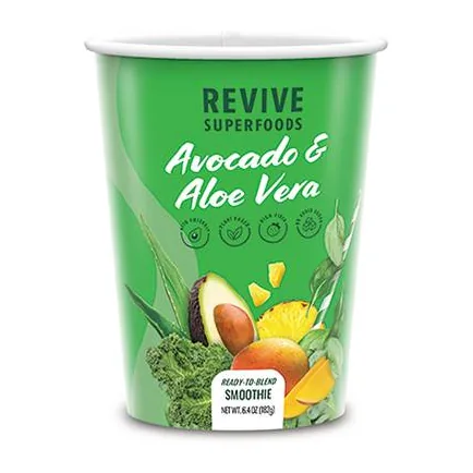 Custom printed 17 oz smoothie cup with a full wrap design