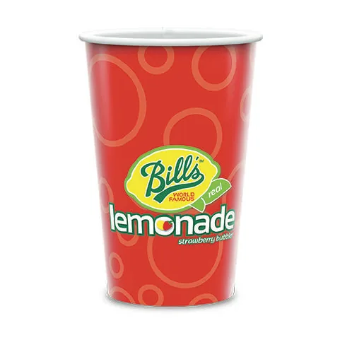 Custom printed 22 oz cold cup for a lemonade brand