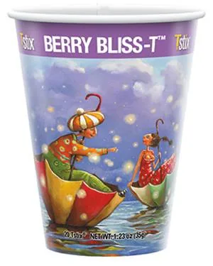 Custom printed 12 oz paper cold cup with a berry design