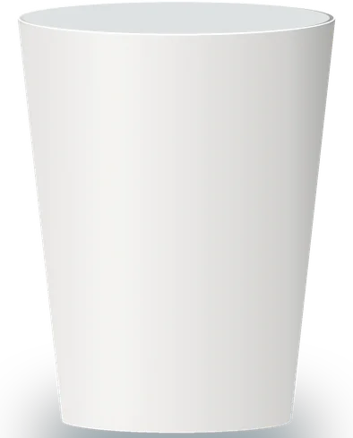 Blank 17 oz paper cup drawn to scale