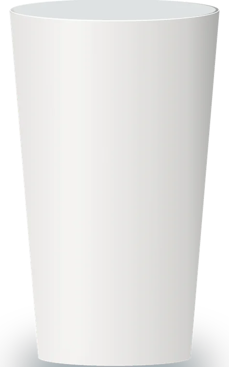 Blank 44 oz paper cup drawn to scale