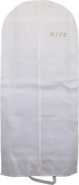 Custom printed non-woven garment bag supplied to Hive