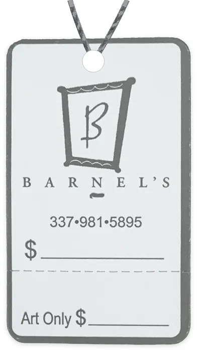Custom hang tag customer sample, tear-off stub