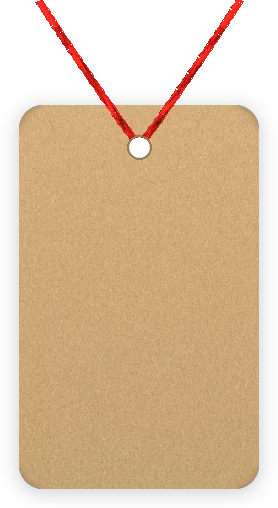 Blank slim tag hang tag with string