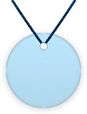 Blank petite round hang tag with string