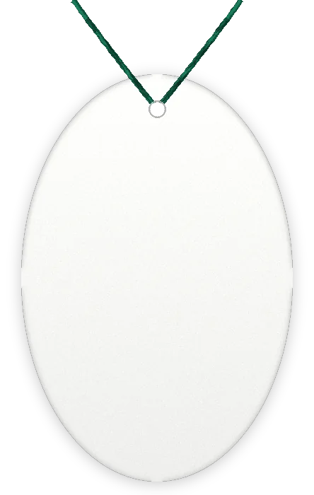 Blank large oval hang tag with string