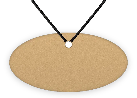 Blank petite oval hang tag with string