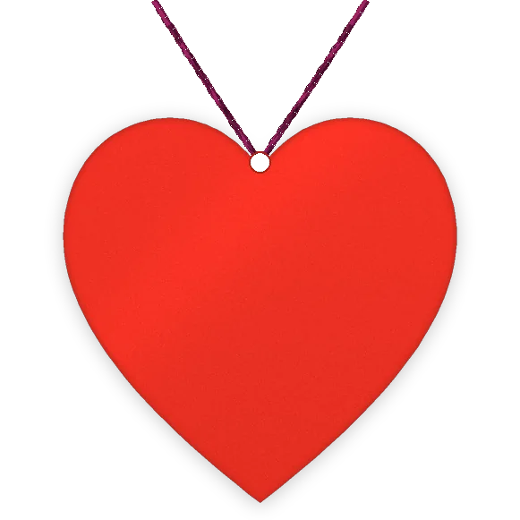 Blank heart hang tag with string