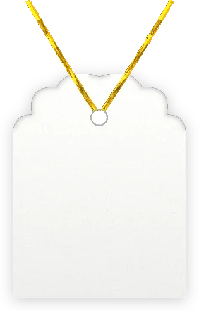 Blank scalloped mini hang tag with string