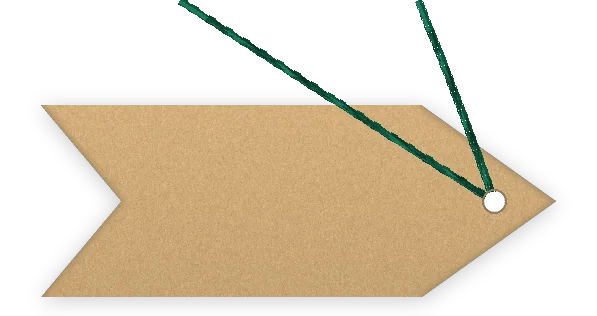 Blank arrow hang tag with string