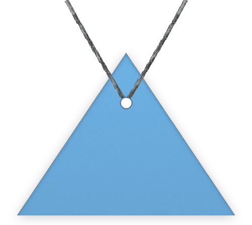 Blank triangle hang tag with string