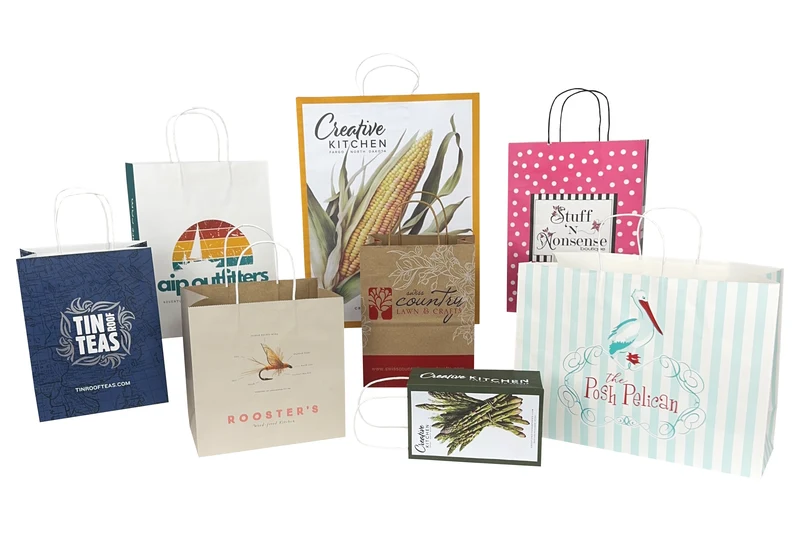 Made to order paper shopping bags printed in full color on all four sides
