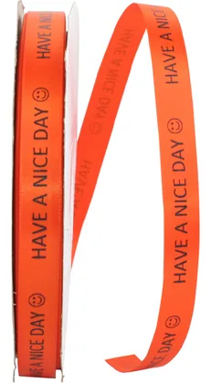Double Face Satin ribbon roll printed with sample text