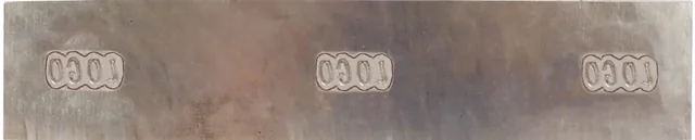 Magnesium hot stamp plate with three engraved logo repeats