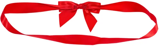Stretch ribbon loop with bow made from printed ribbon