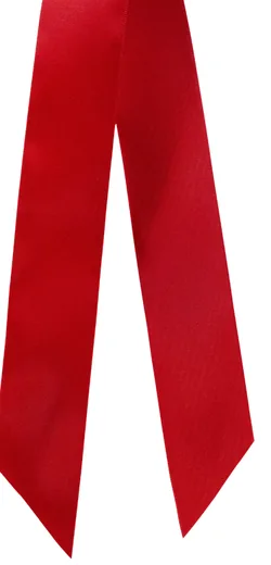 Plain satin strip with a reverse angle cut
