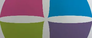 Four color flexo ink logo printed on a white paper shopping bag