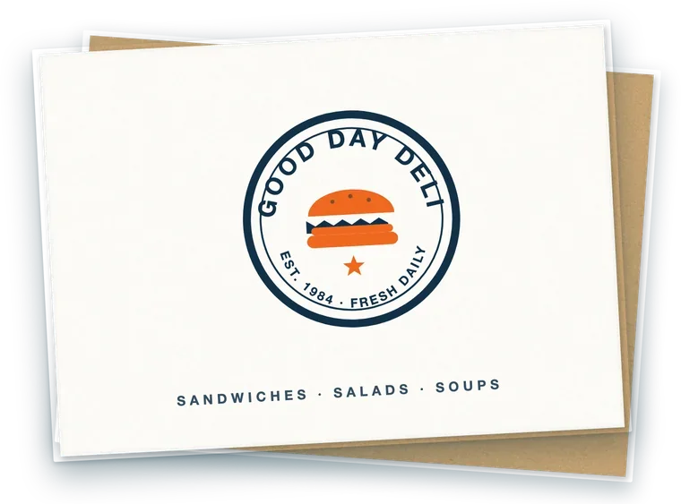 Deli paper with one registered badge print placed in the center