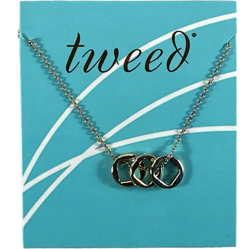 Full color printed necklace card in turquoise with gold ring pendants